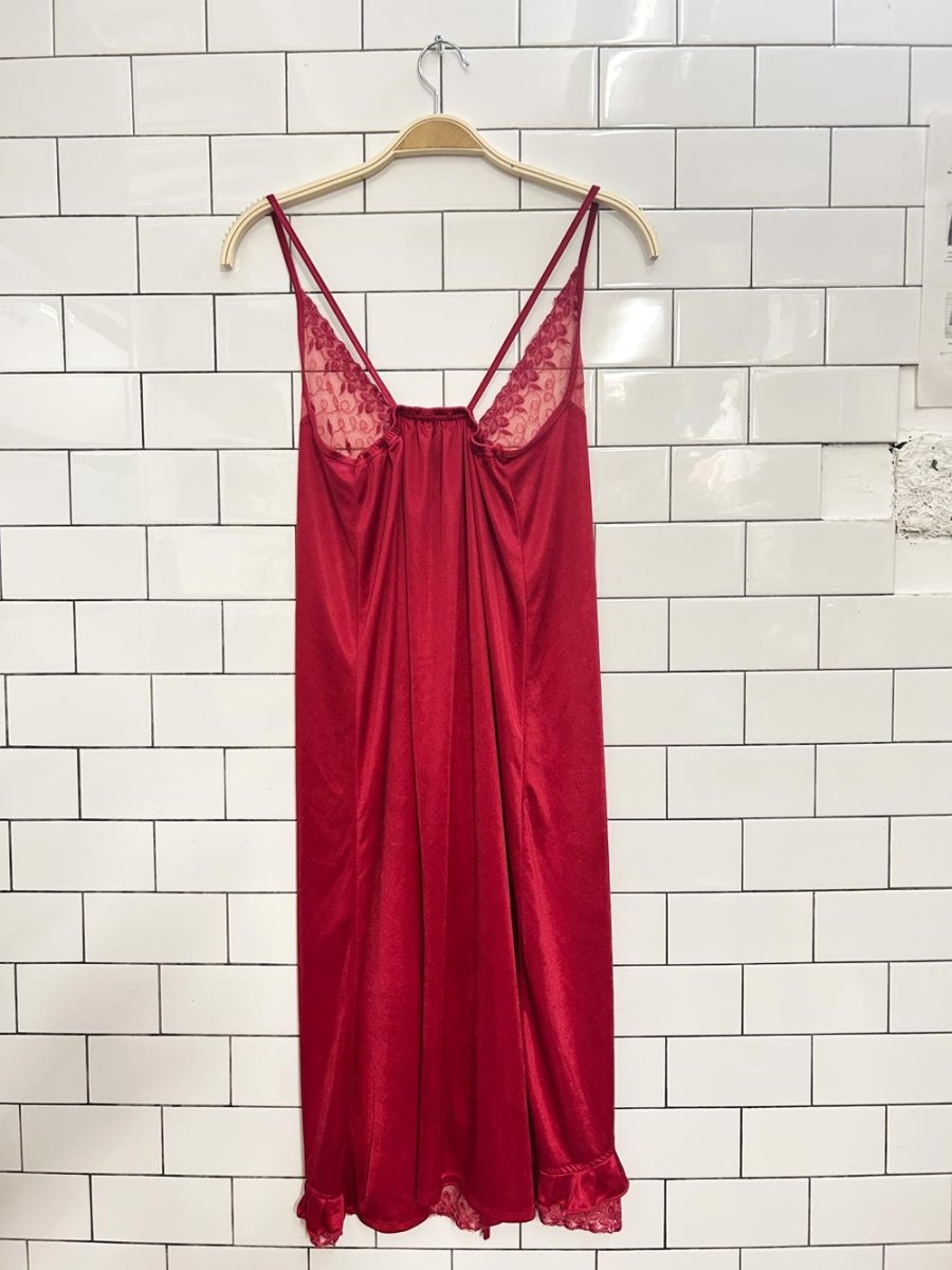 vintage floral lace satin lingerie slip dress - good market thrift store