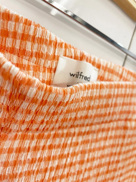 wilfred verona textured ginham plaid wide leg pant - good market thrift store