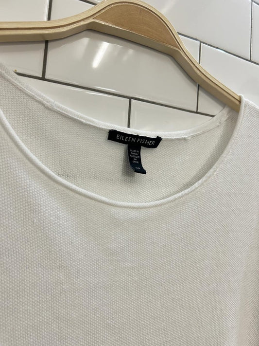 eileen fisher oversized linen - cotton knit top - good market thrift store