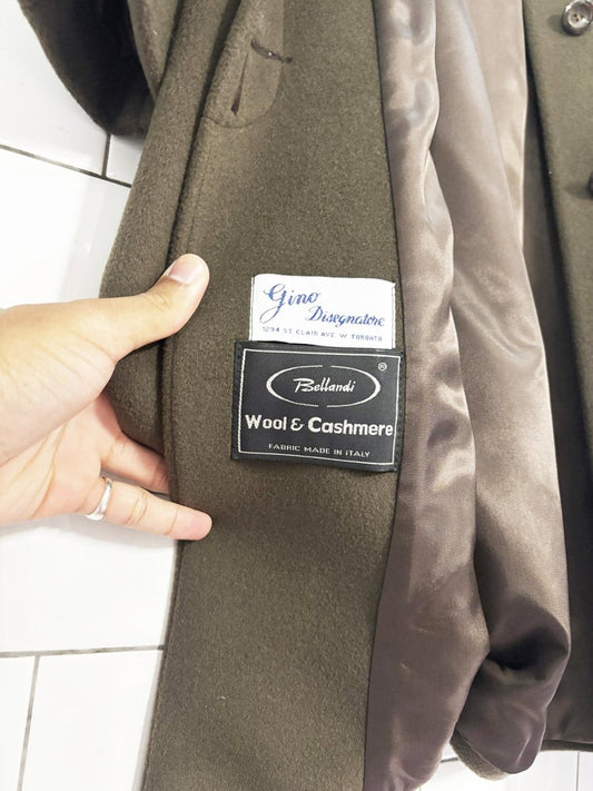 vintage 90s gino disegnatore wool + cashmere minimal overcoat | bellandi - good market thrift store