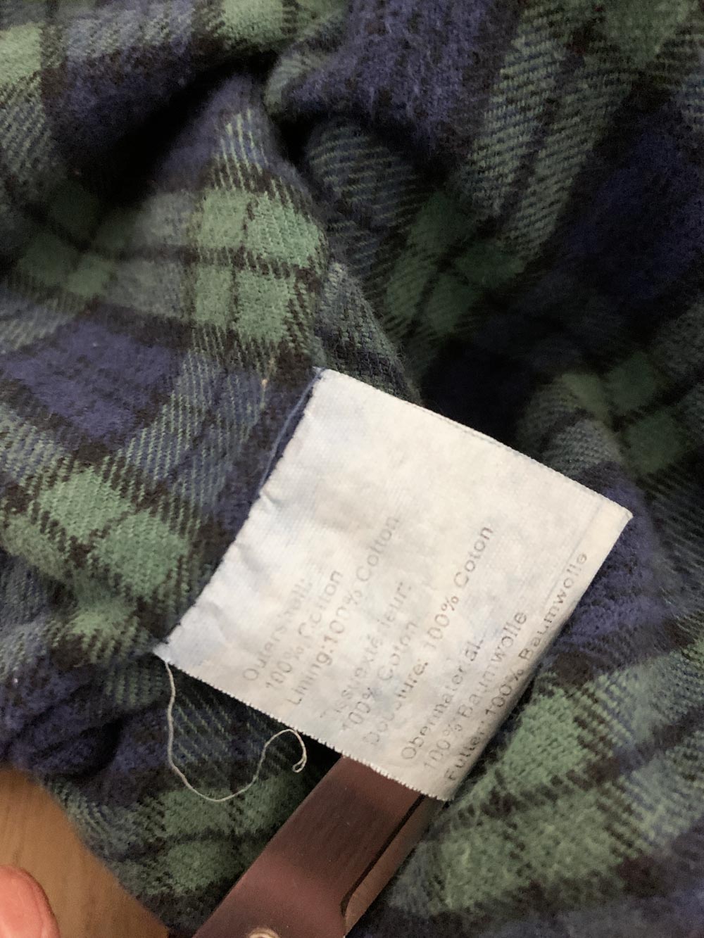 vintage lee valley plaid lined denim core coat