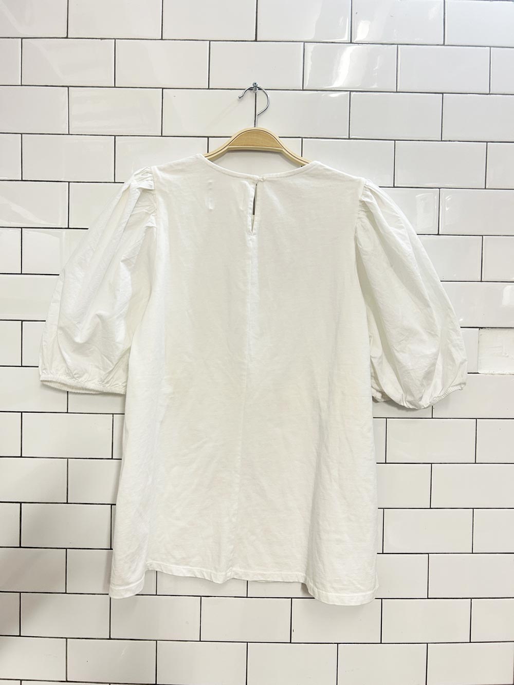 anthro velvet graham & spencer puff sleeve blouse - good market thrift store