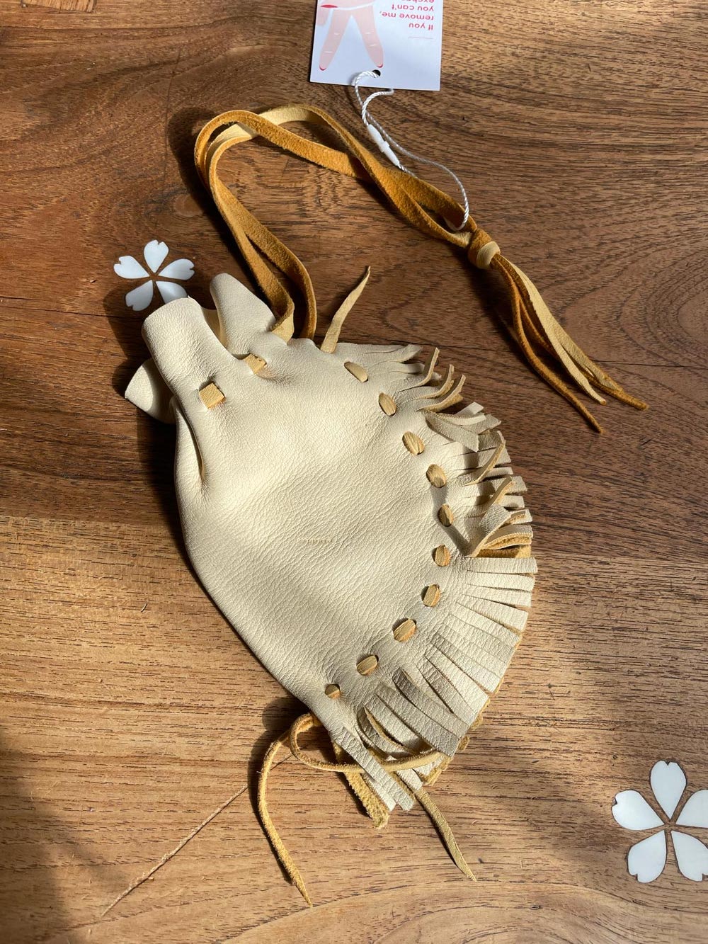 handmade soft deerskin leather fringe pouch