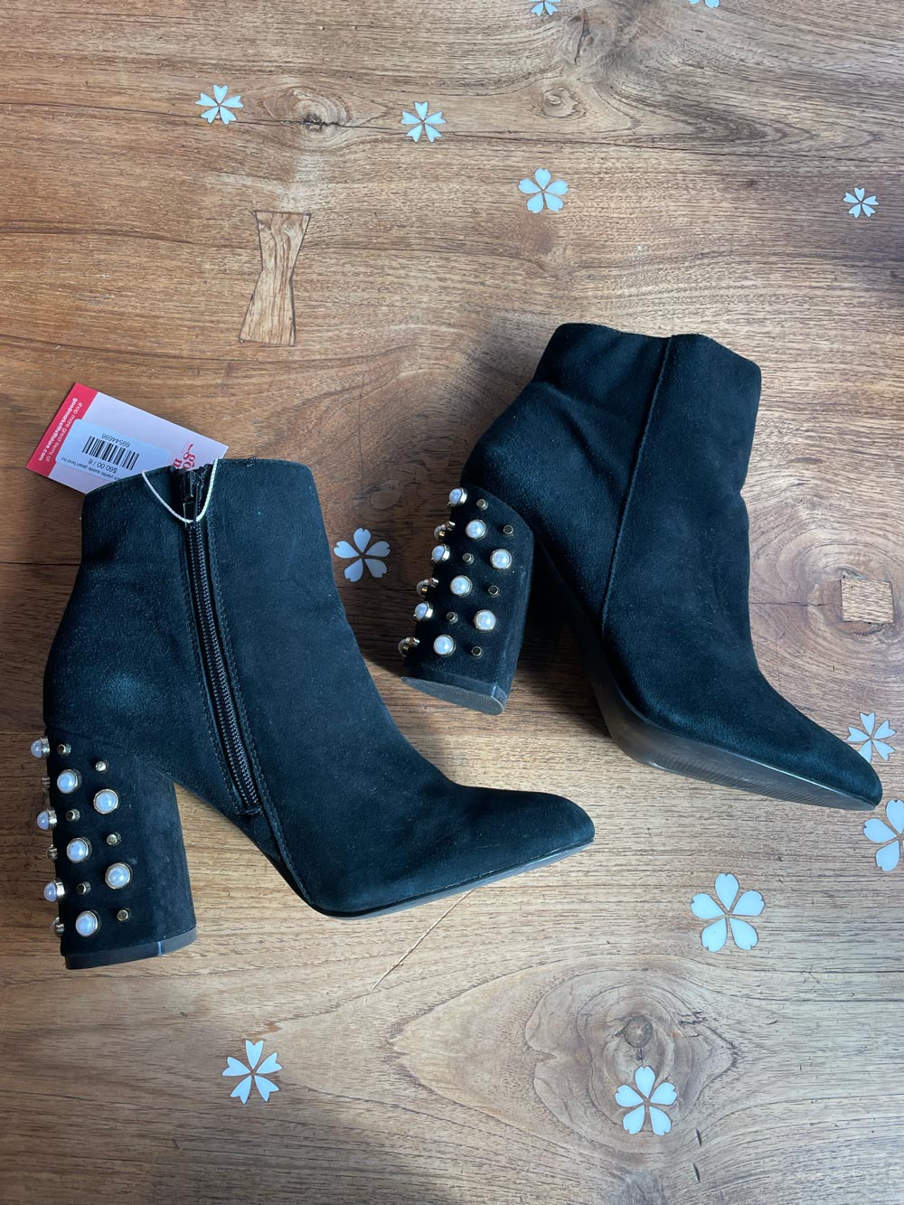 steve madden yvette suede pearl heel boot