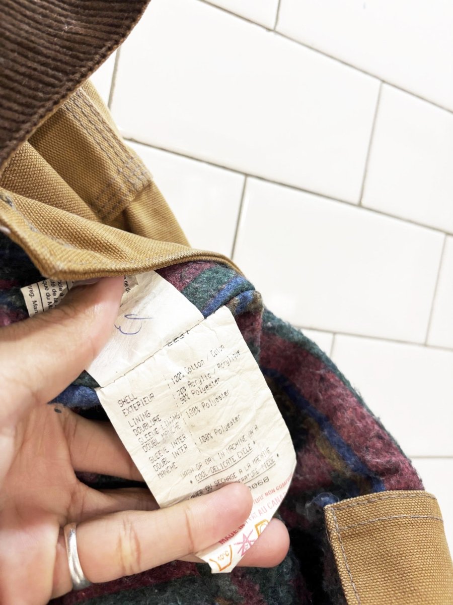 vintage 90s tough duck blanket - lined canvas work jacket - good market thrift store