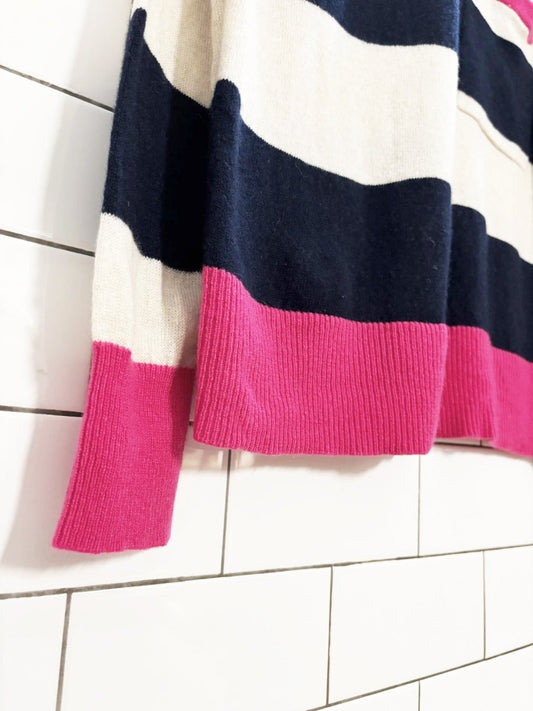 autumn cashmere striped crewneck sweater | 100% cashmere - good market thrift store