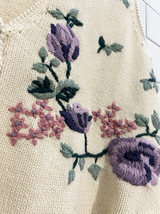 vintage 90s footlocker floral knit vest - good market thrift store