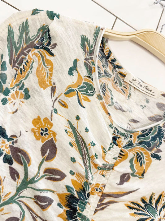 we the free dreamed of you flower print lettuce hem top | free people