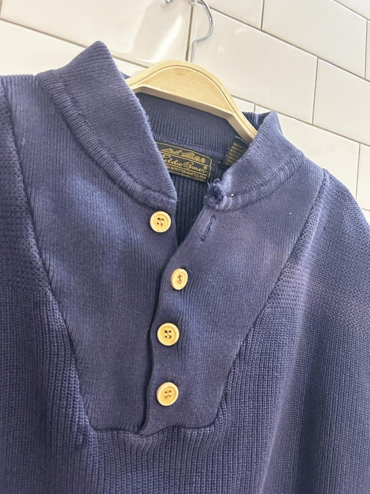 vintage 90s eddie bauer 1/4 button cottage knit sweater - good market thrift store