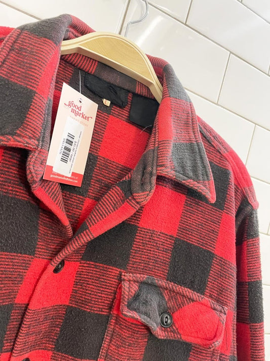 vintage champion buffalo plaid shirt jacket - good market thrift store