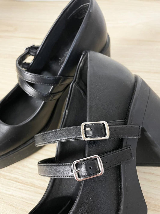 spring 2025 monroe block heel mary jane loafers - good market thrift store