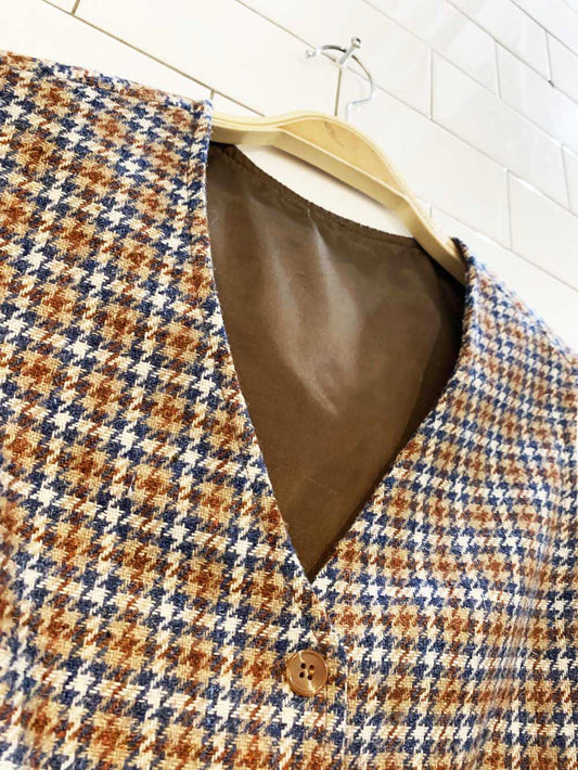 vintage wool houndstooth vest top