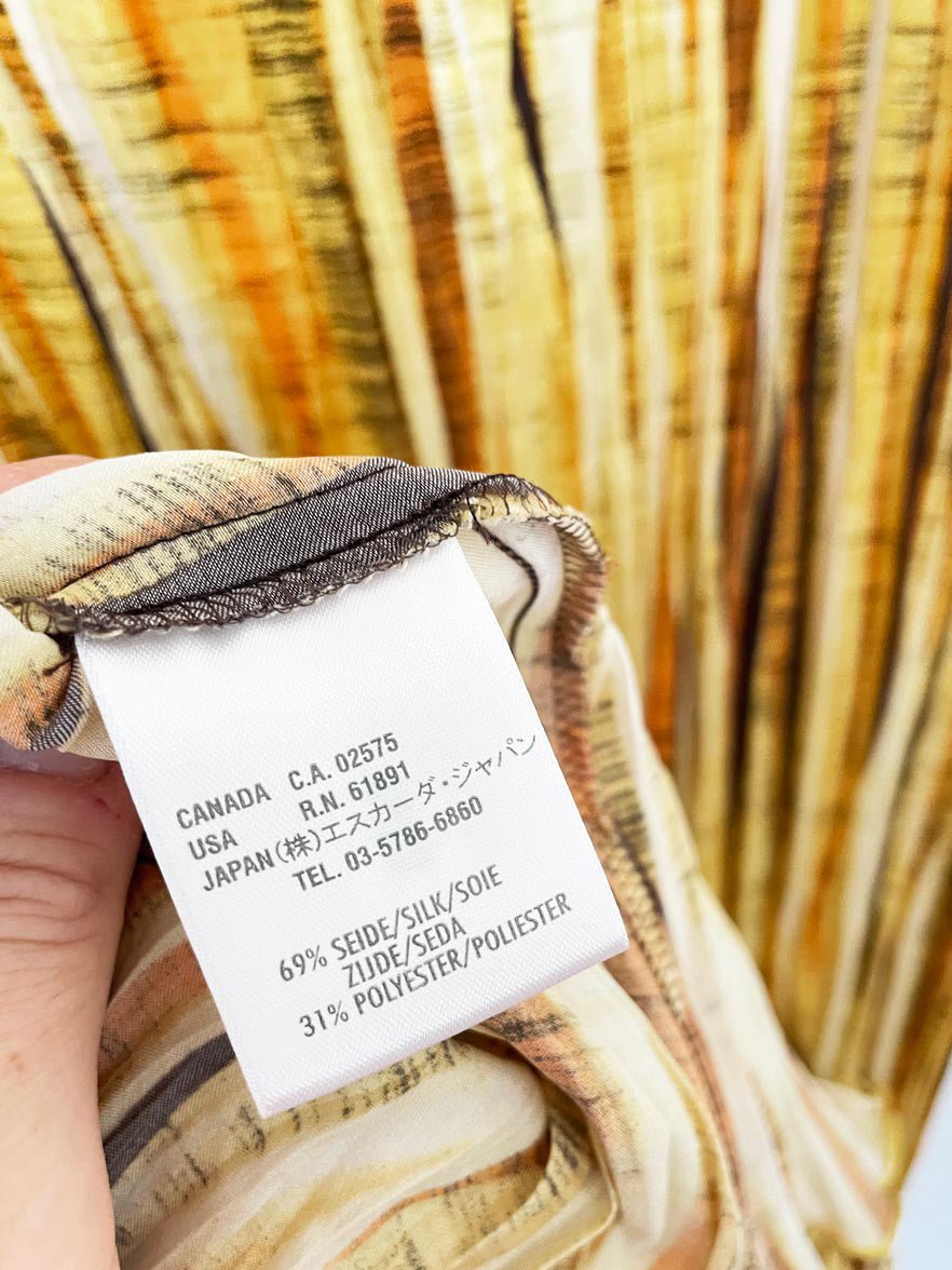 escada sport silk - blend pleated drawstring midi dress - good market thrift store