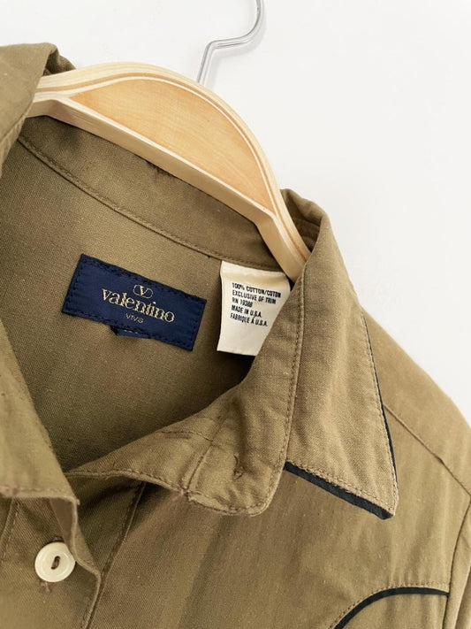 vintage 70s valentino viva piped western shirt | made in USA - good market thrift store