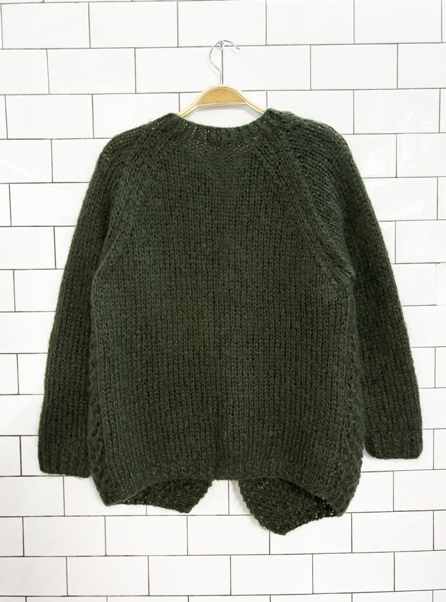 vintage handmade in italy wool blend knit cardigan - good market thrift store