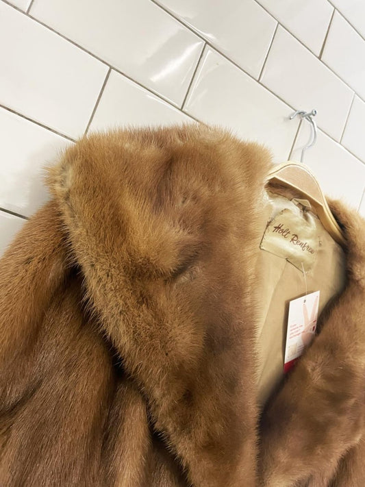vintage holt renfrew long brown mink fur coat - good market thrift store