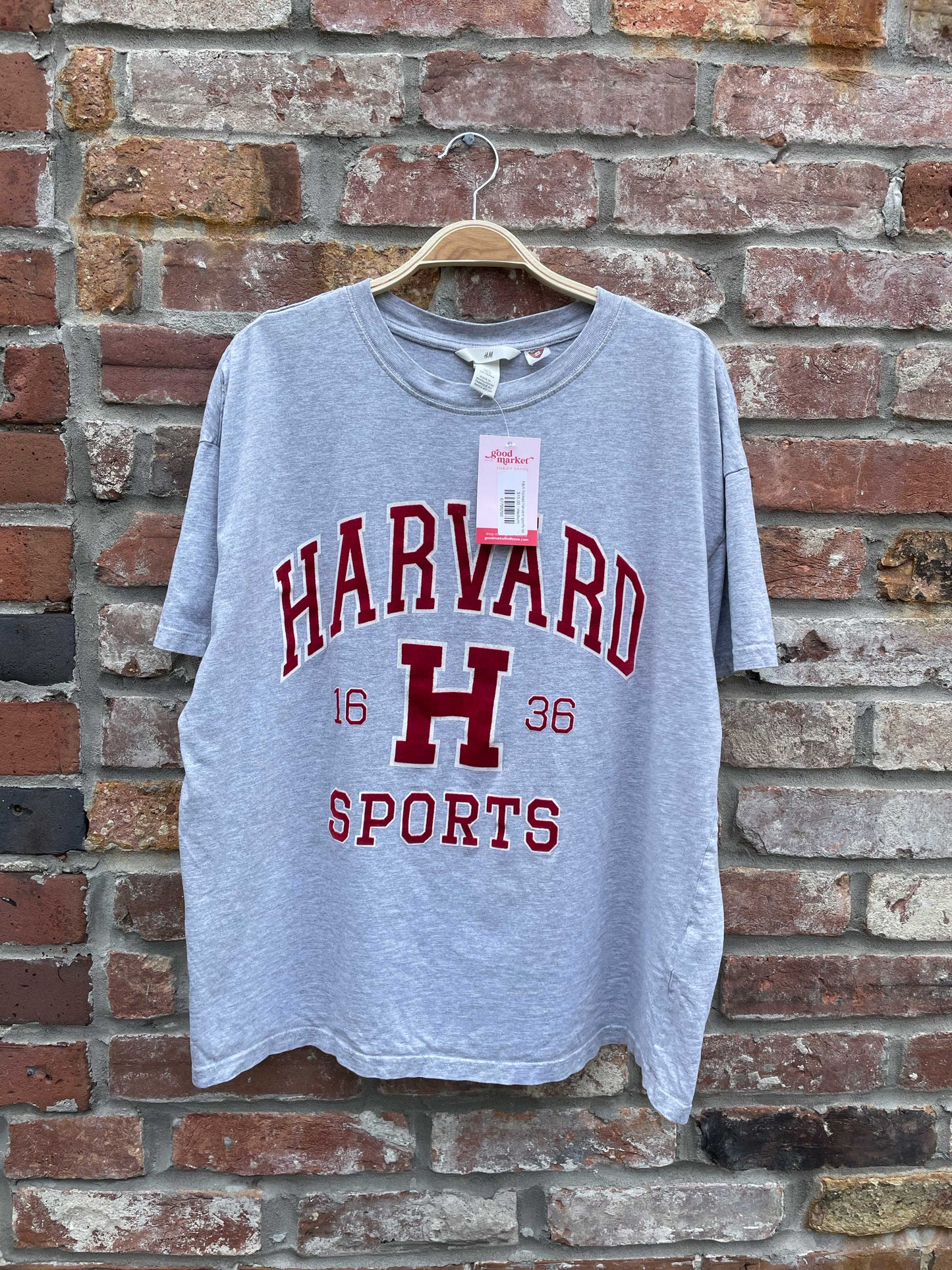 h&m flocked harvard sports tee