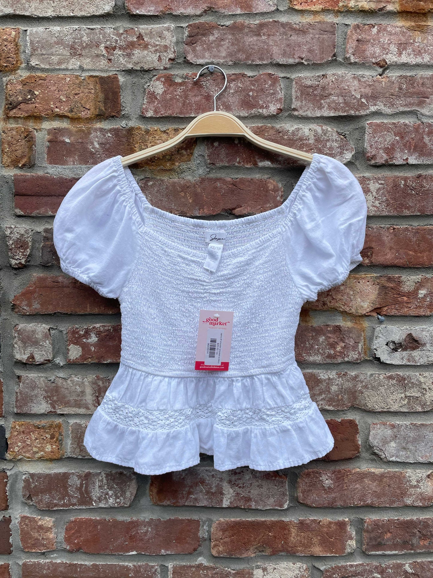 japna off shoulder smocked ss blouse