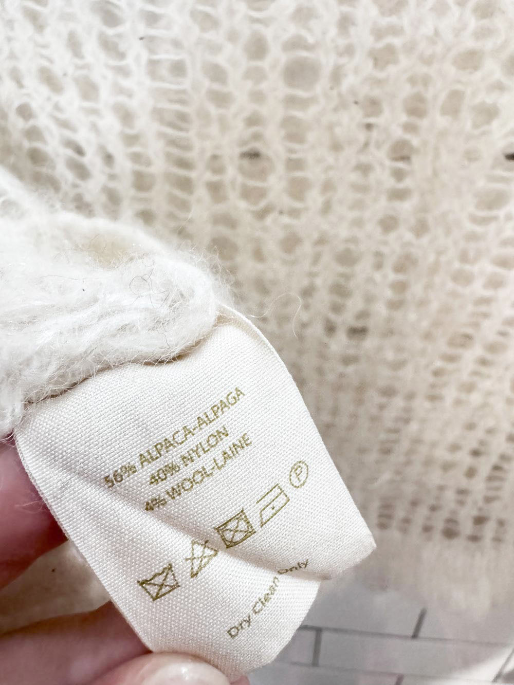 free people alpaca-wool open knit cropped sweater