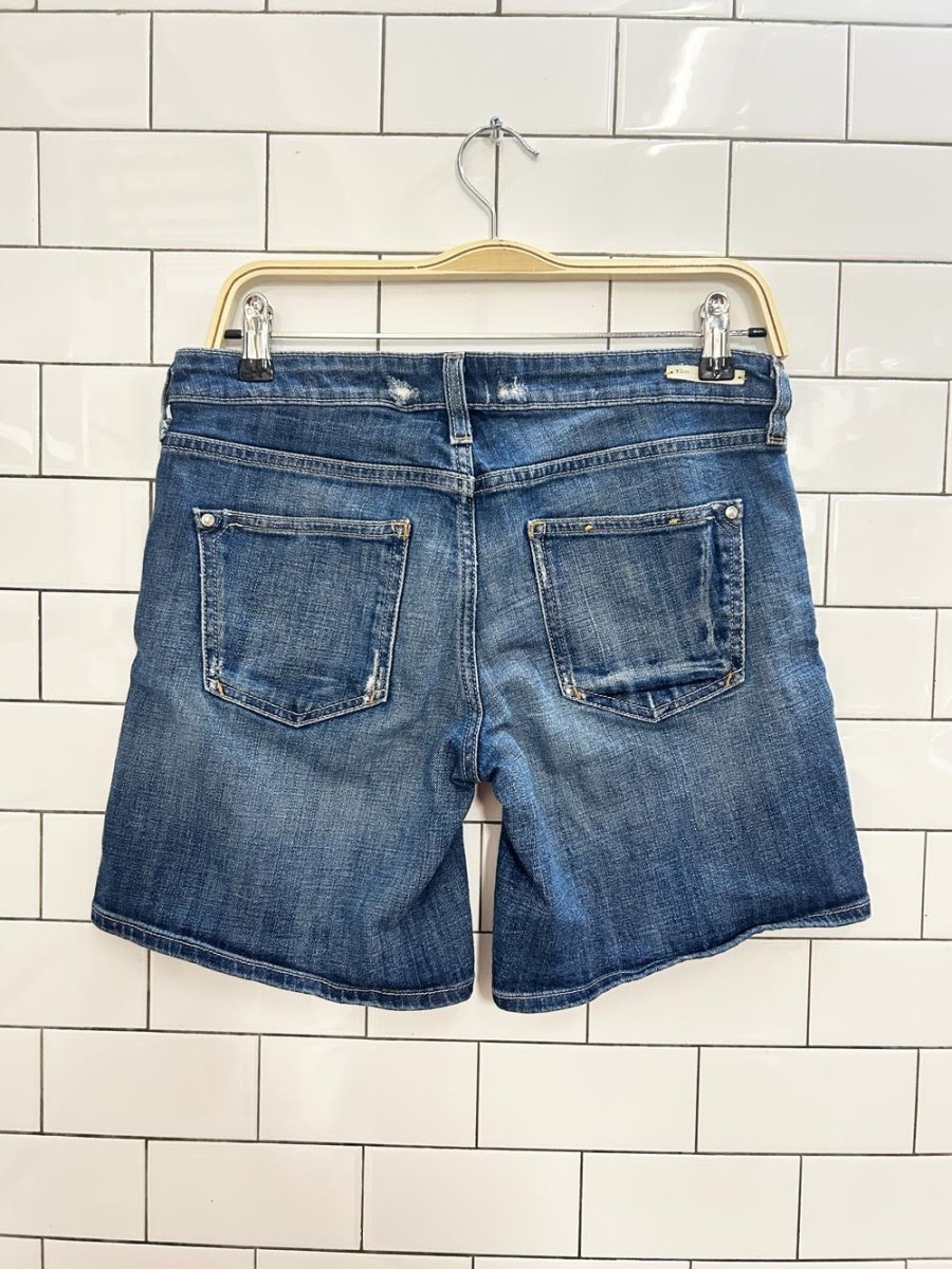 pilcro and the letterpress long denim shorts - good market thrift store