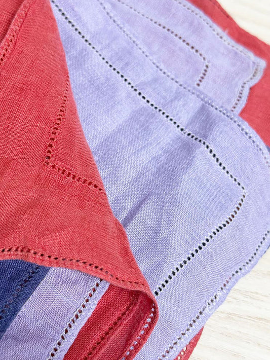 x3 vintage pointelle square scarves