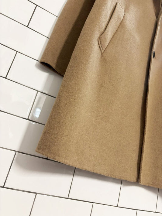zara camel single breasted car coat - good market thrift store