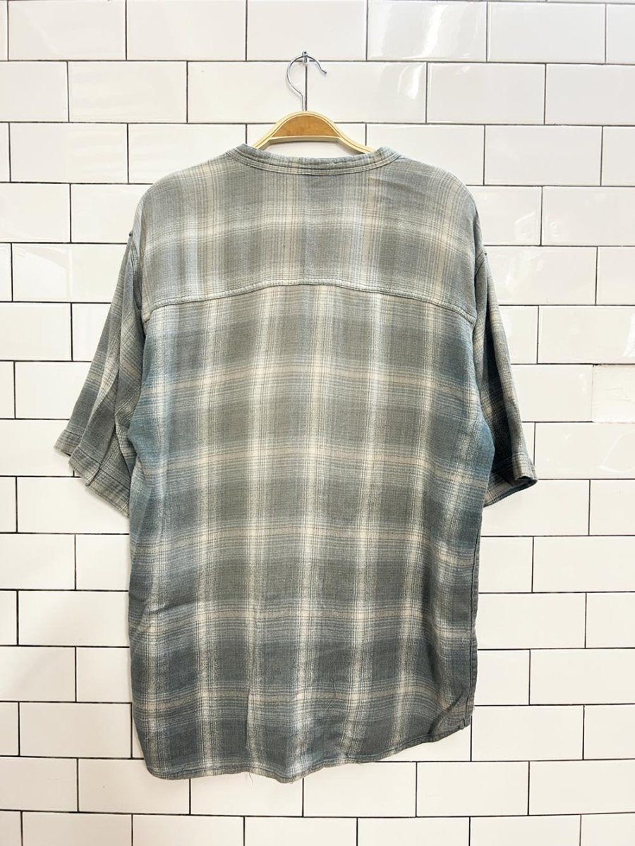 vintage plaid grunge ringer shirt - good market thrift store