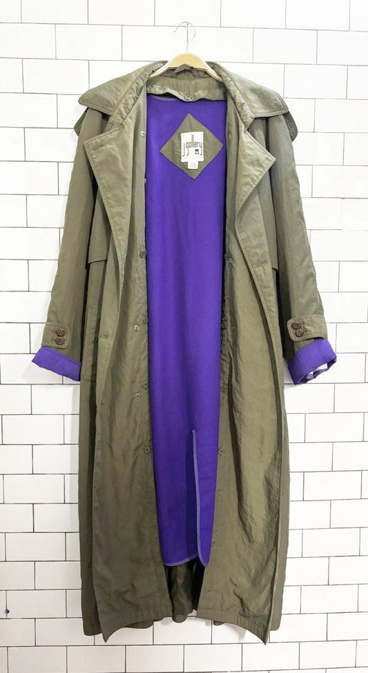 vintage 90s j gallery classic belted trench coat | removable liner - good market thrift store