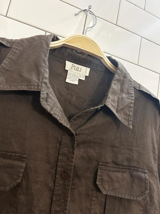 vintage 00s puli linen shirt - good market thrift store