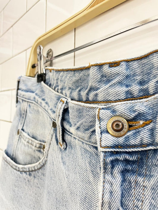 vintage 90s rgb long denim shorts - good market thrift store