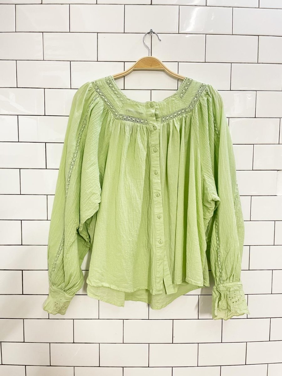 liv los angeles boho balloon sleeve blouse - good market thrift store
