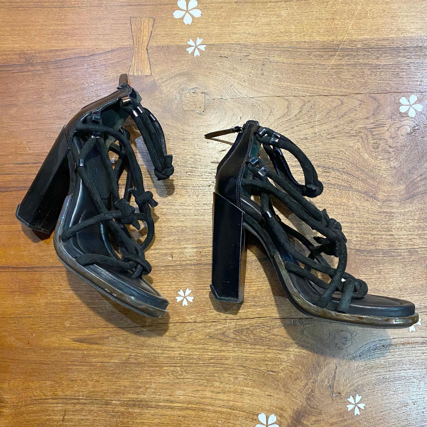 alexander wang tempest knotted thong heeled sandals