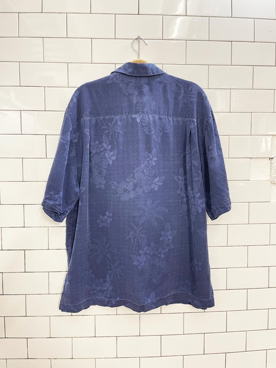 vintage 00s jamaica jaxx minimal floral silk shirt - good market thrift store