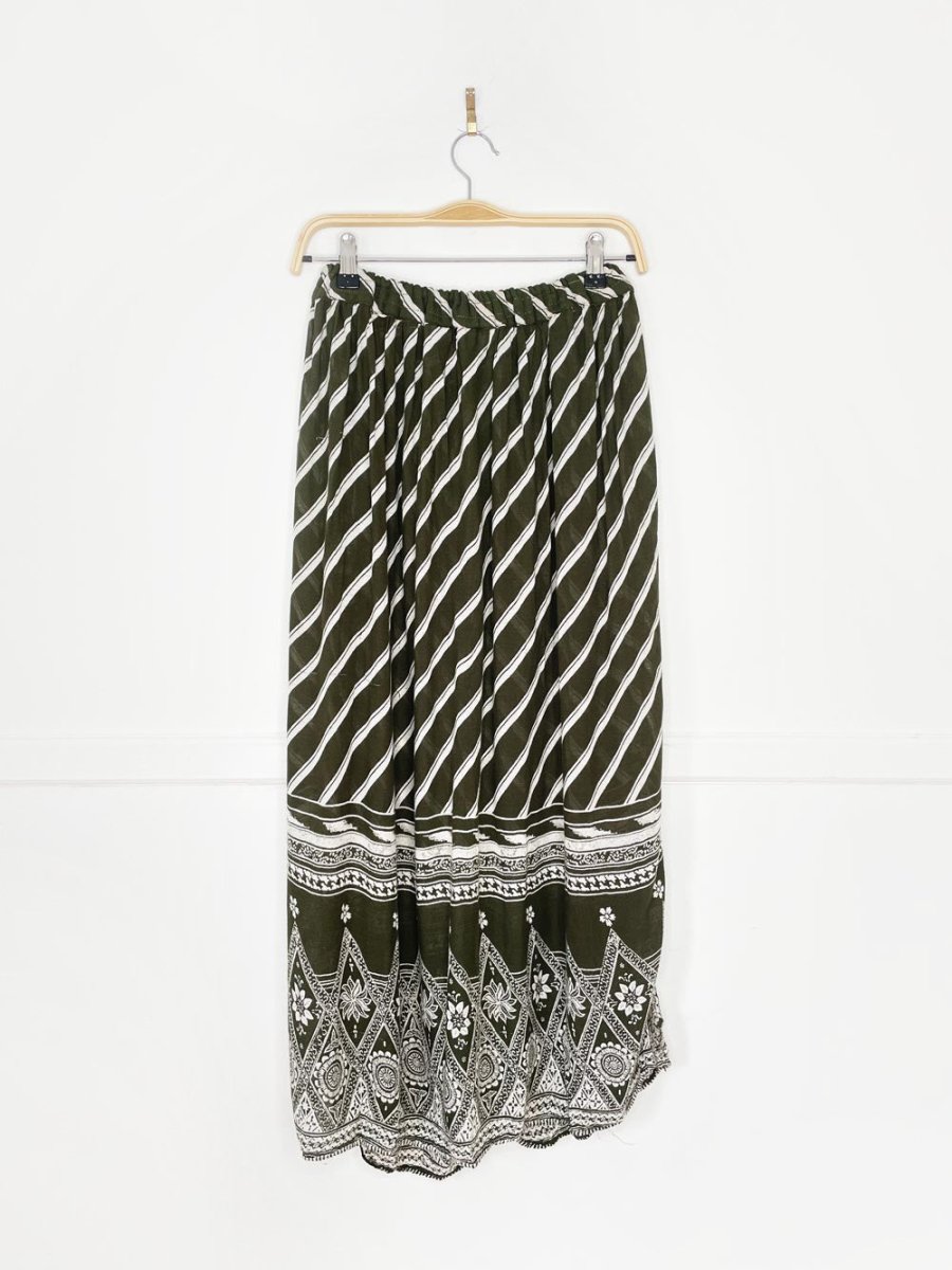 vintage 90s karan kollection lightweight full button midi skirt | made in India - good market thrift store