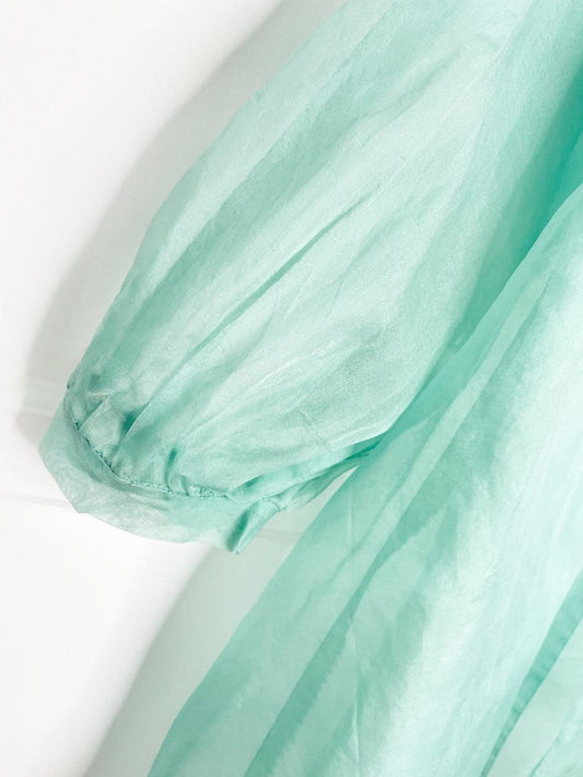 vintage 60s chiffon balloon sleeve housecoat - good market thrift store