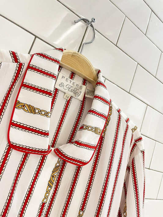 vintage 80s peters & ashley chain link blouse - good market thrift store