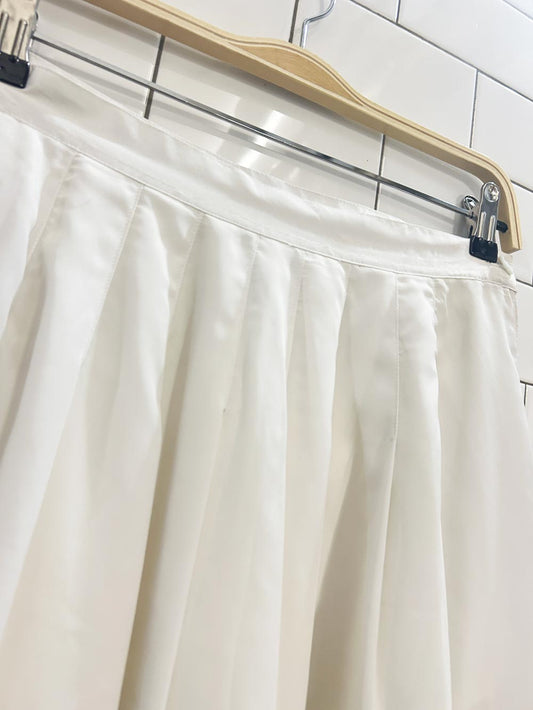 vintage 90s miss orly pleated satin midi skirt - good market thrift store