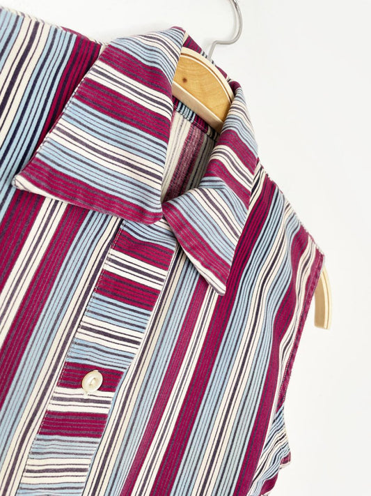 vintage 70s sleeveless striped shirt - good market thrift store