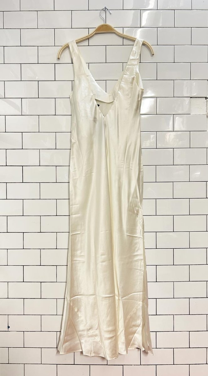 vintage silk & satin embroidered silk maxi slip dress - good market thrift store