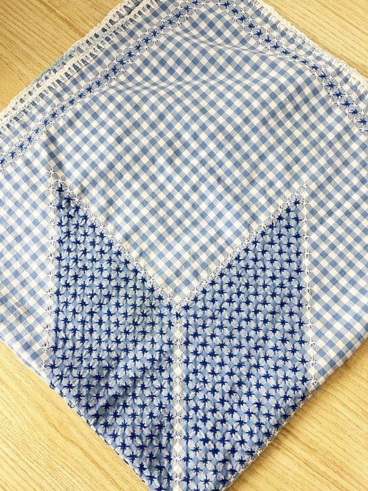 vintage hand - embroidered quilt star table cloth - good market thrift store