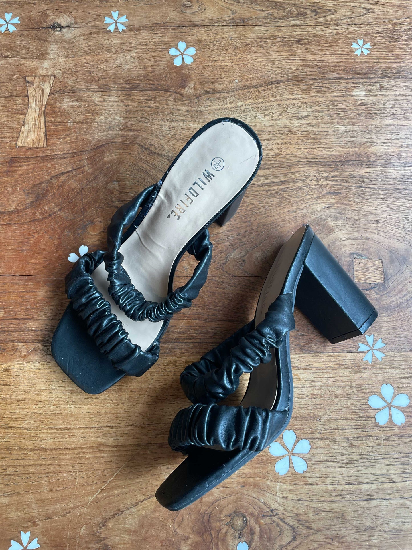 wildfire emilee ruched strap heeled sandal