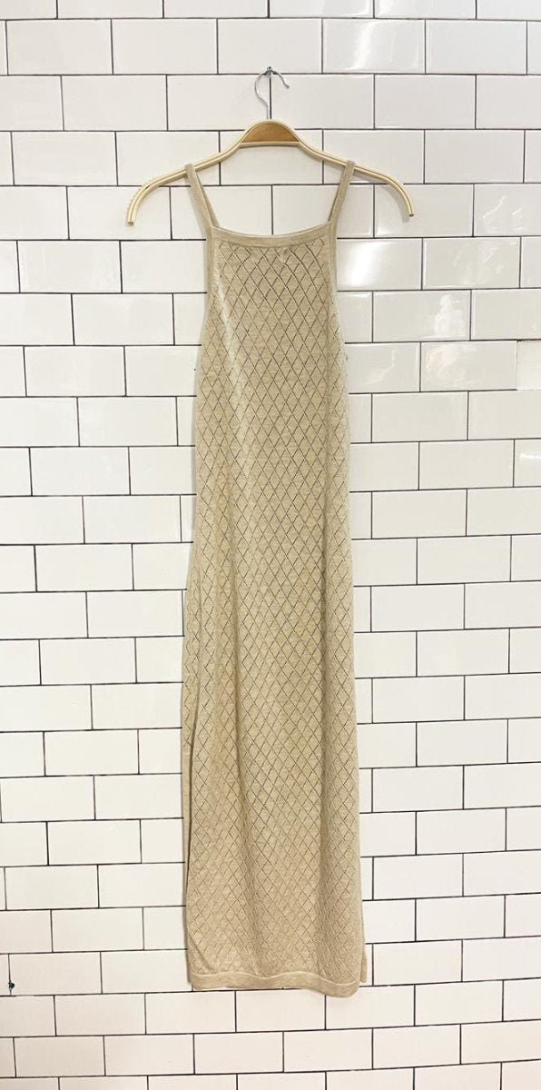 seven wonders diamond pointelle knit maxi dress - good market thrift store