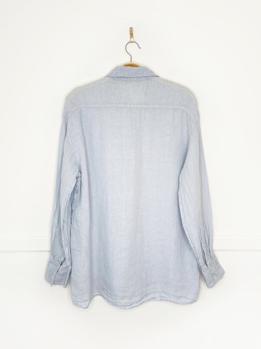zara 100% linen oversized side button shirt - good market thrift store