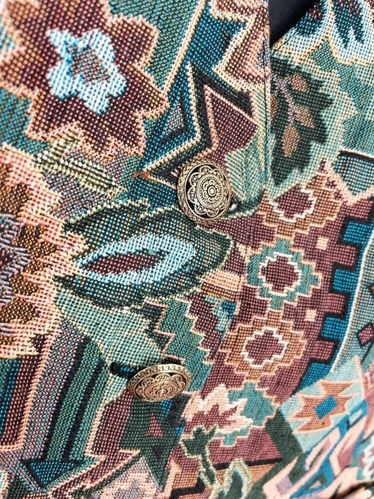 vintage southwestern rose tapestry vest - good market thrift store