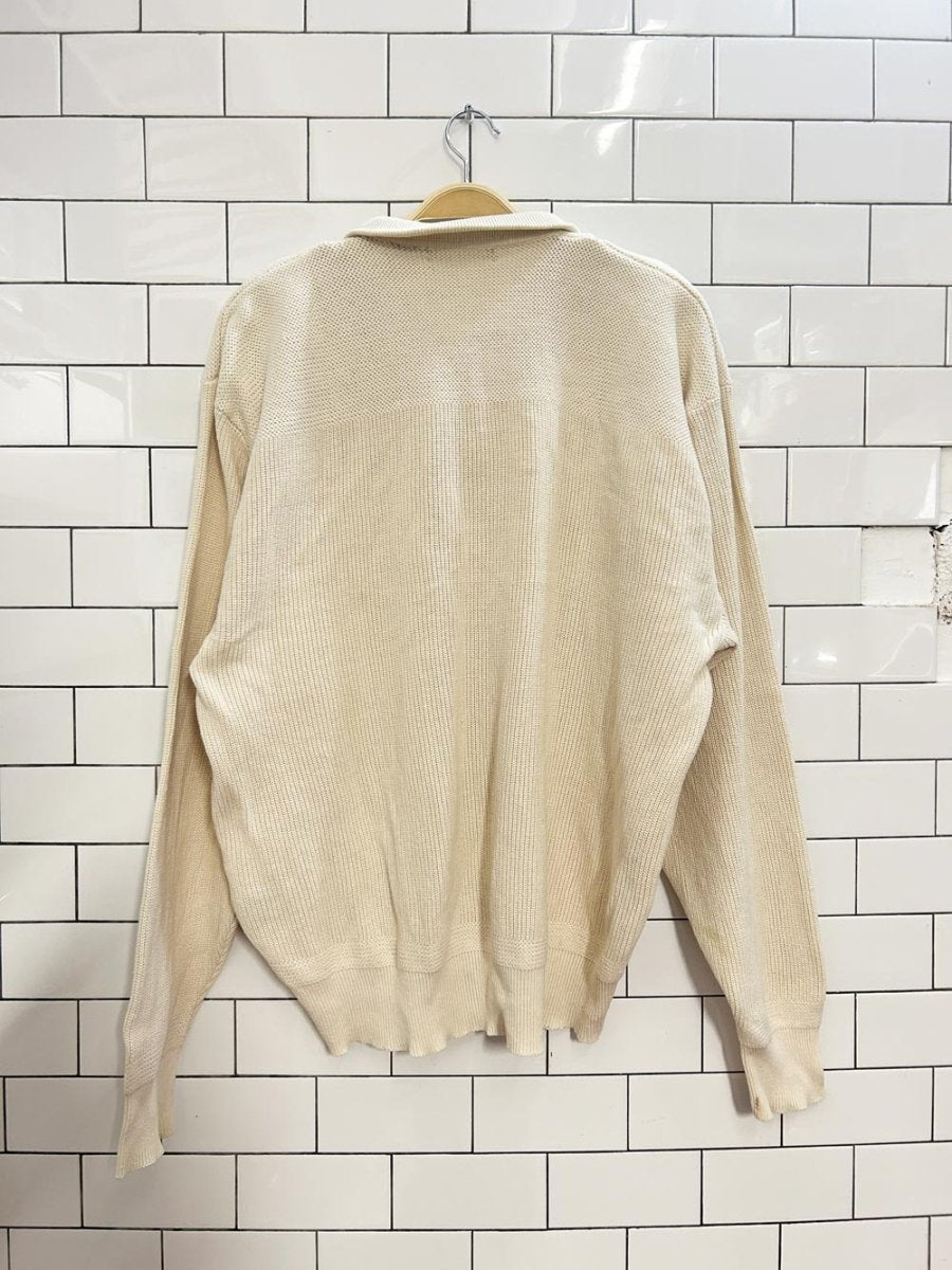 vintage 90s eddie bauer 1/4 button cottage knit sweater - good market thrift store