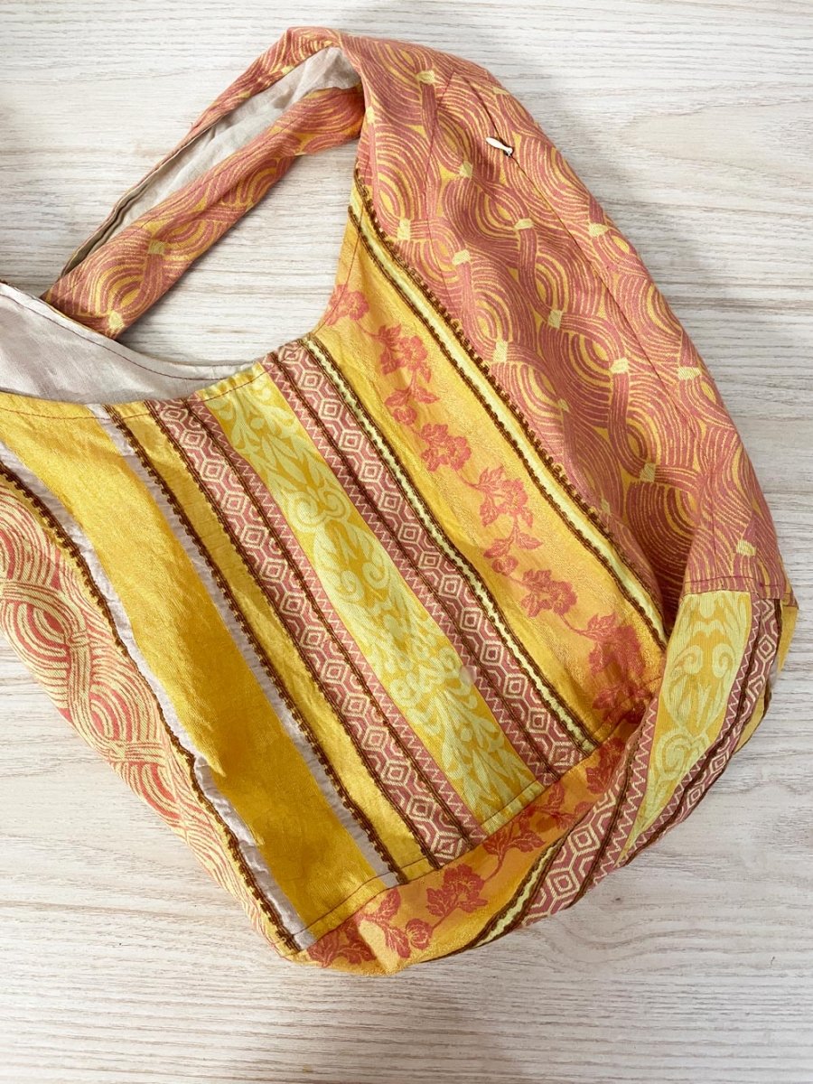 vintage handmade sari boho sling bag - good market thrift store