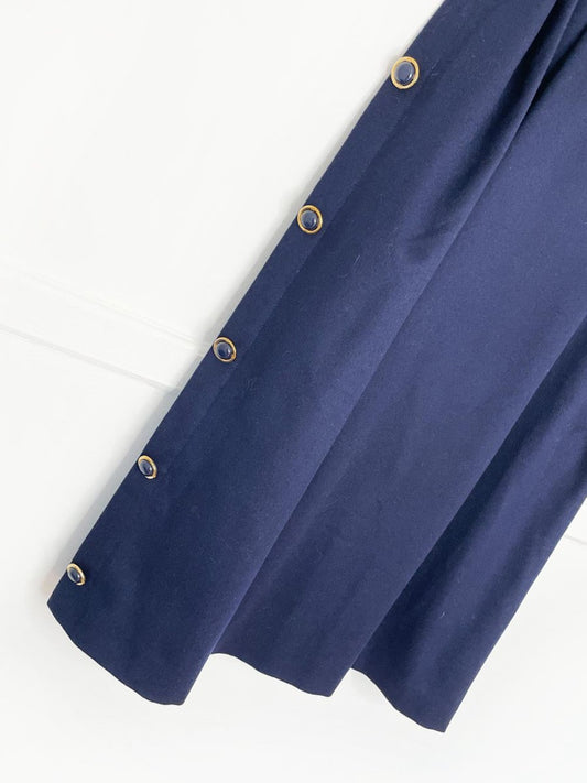 vintage felted wool side button pleated midi skirt - good market thrift store