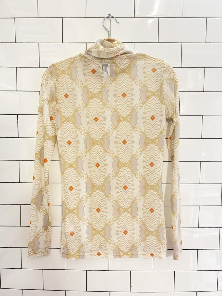 hilary macmillan retro mesh long sleeve top - good market thrift store