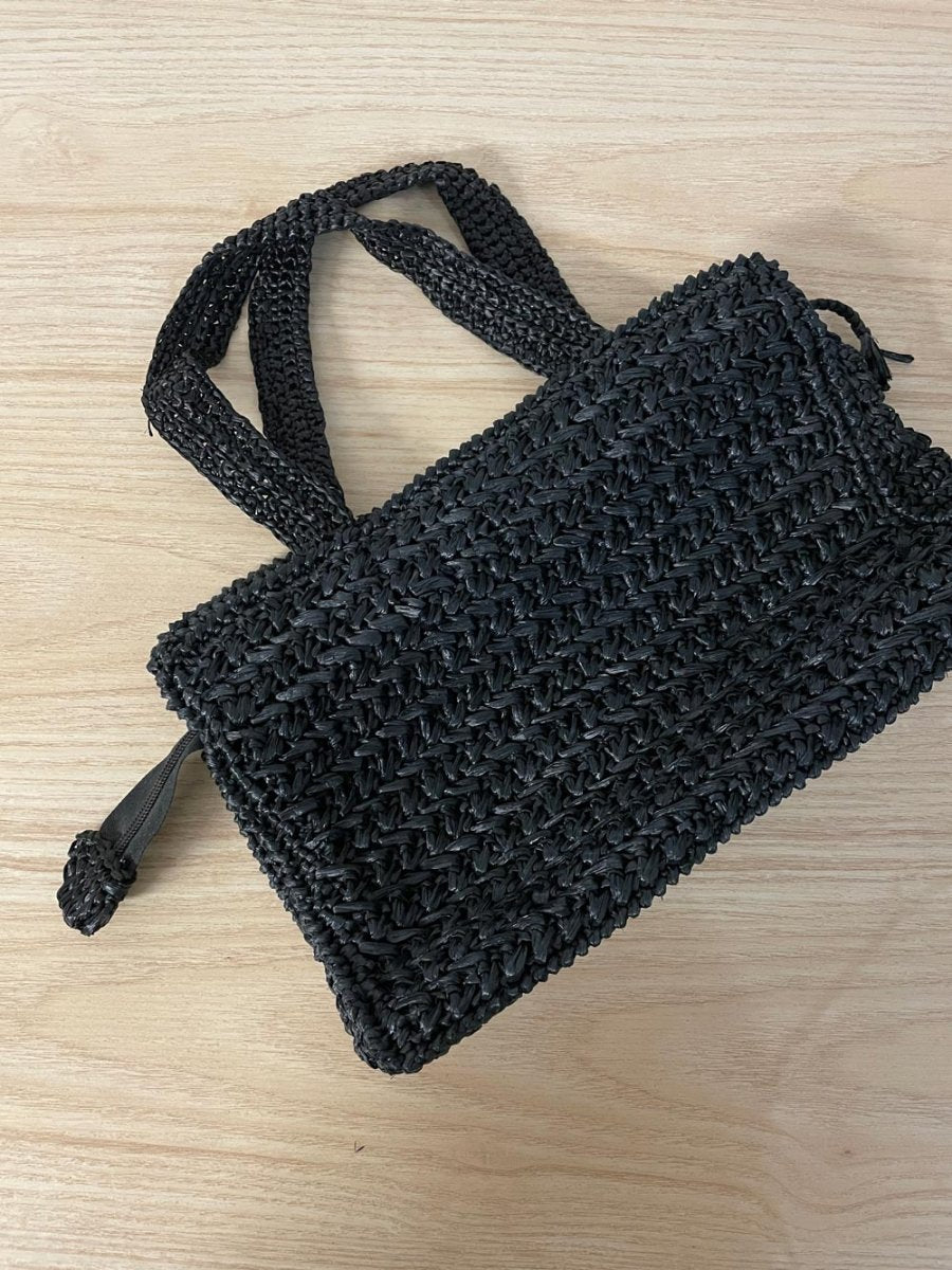 vintage 70s korea raffia hand bag - good market thrift store