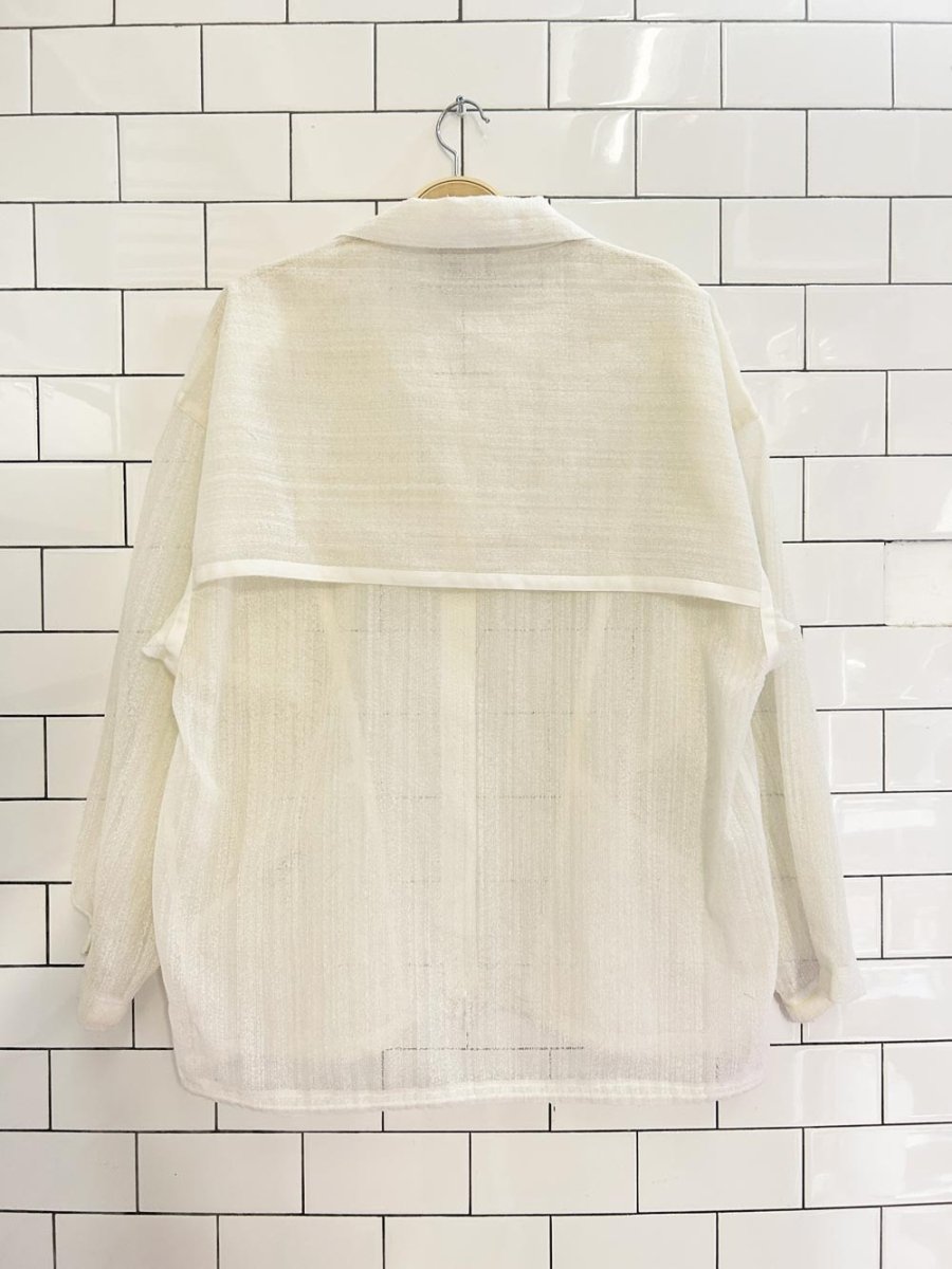 vintage 90s sunveil oversized mesh knit beach jacket - good market thrift store